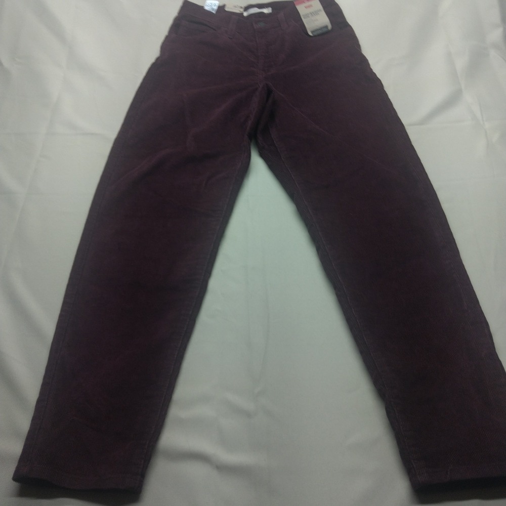 LEVI'S Women's High Waisted Corduroy Mom Jeans Burgundy 27x29 Marron Burgundy-NW - Picture 2 of 12